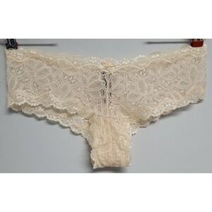 Victoria's Secret Womens Cheeky Large New Panty Floral White Lace Tags